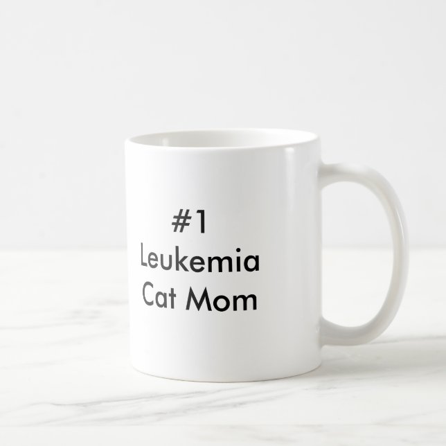 Taza De Café Mamá del gato de la leucemia #1 (Derecha)