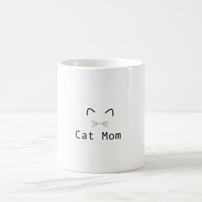 Taza De Café Mamá del gato: mugre blanca y negra (Centro)