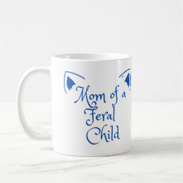 Taza De Café Mamá del niño salvaje en azul