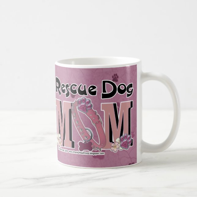 Taza De Café MAMÁ del perro del rescate (Derecha)