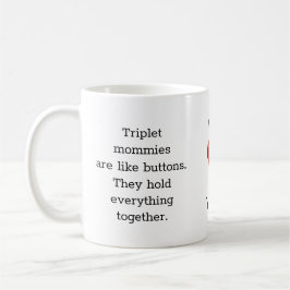Taza De Café Mamá Del Regalo De Triplets, Te Amamos, Personaliz