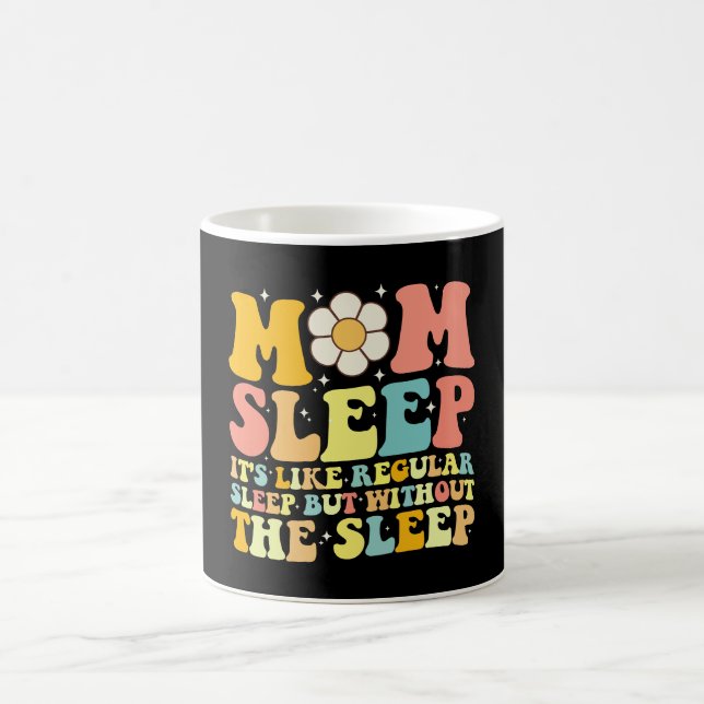 Taza De Café Mamá duerme divertido día de madre Groovy Retro (Centro)