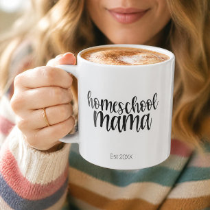 Taza De Café Mama Educadora en Casa Fecha Personalizada