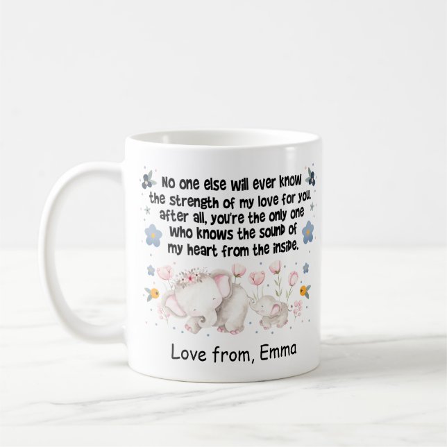 Taza De Café Mamá elefante personalizada (Izquierda)