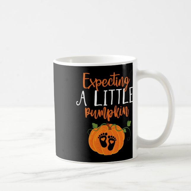 Taza De Café Mamá Embarazada De Halloween Espera Un Pequeño Pum (Derecha)