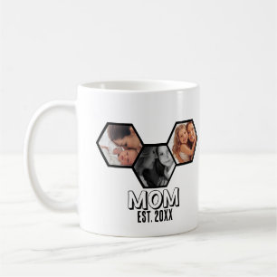 Taza De Café Mamá en blanco y negro Establecido Hexágono 3 foto