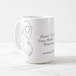 Taza De Café Mamá en camino personalizada | Silhouette de embar