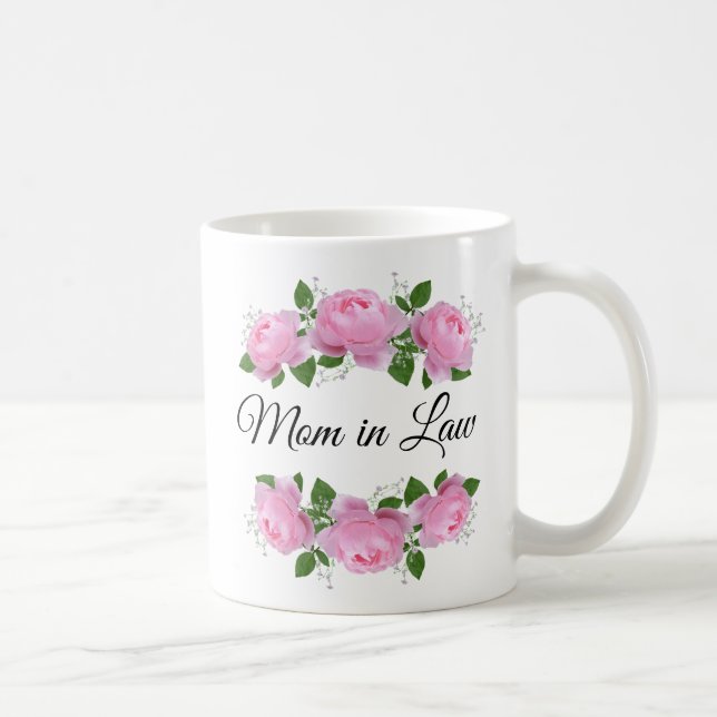 Taza De Café Mamá en Derecho Rosas de café personalizado (Derecha)