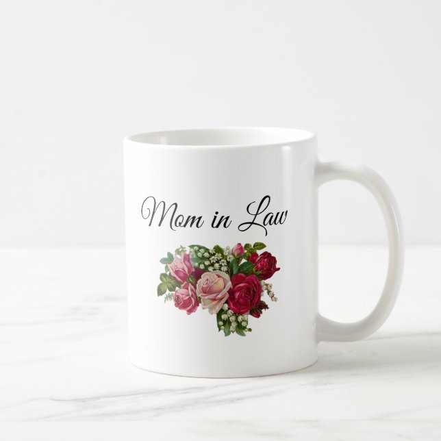 Taza De Café Mamá en la ley Rosas florales Bouquet Mug (Derecha)