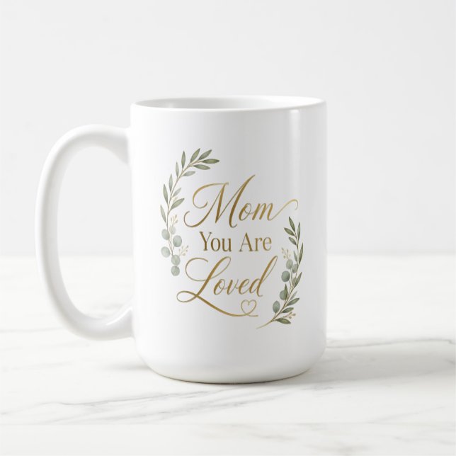 Taza De Café Mamá Eres Amada Personalizada (Izquierda)