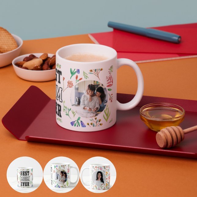 Taza De Café Mamá, eres la flor silvestre: Foto personalizada (Mom You're the Wildflower: Personalized Photo Mug for Mother's Day)
