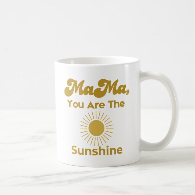 Taza De Café Mamá, eres la luz del sol - estilo boho (Derecha)