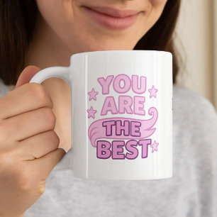 Taza De Café Mamá eres la mejor rosa púrpura