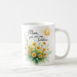 Taza De Café Mamá, Eres Mi Sol | Acuarela floral