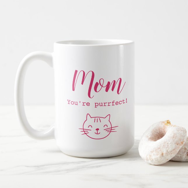 Taza De Café "Mamá, eres perfecto", divertido y adorable amante (Con donut)