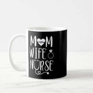 Taza De Café Mamá Esposa Enferma la camiseta con letra dibujada
