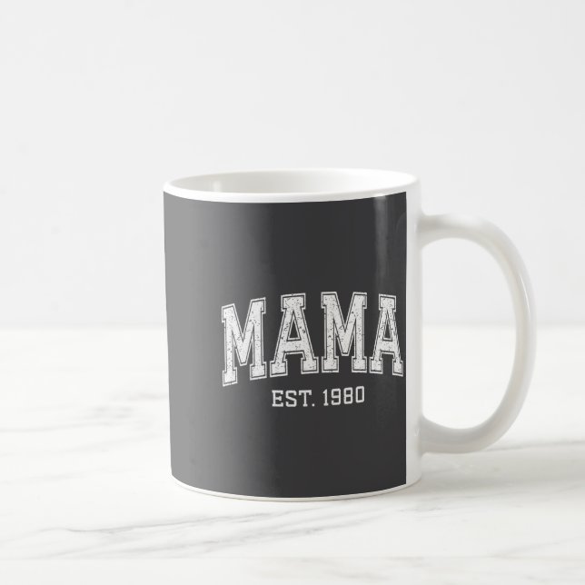 Taza De Café Mama Est 1980 Mom D Mothers Day Ized  (Derecha)