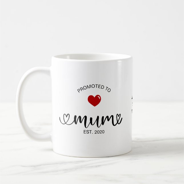 Taza De Café Mamá Establecida Ascendida a Mamá (Izquierda)