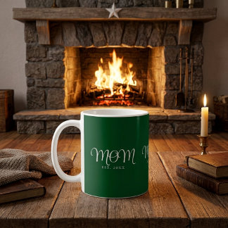 Taza De Café Mamá Establecida Regalo de Nueva Mamá Escritura Bl