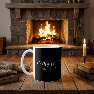 Taza De Café Mamá Establecida Regalo de Nueva Mamá Escritura Bl