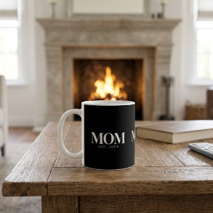 Taza De Café Mamá Establecida Regalo de Nueva Mamá Tipografía B