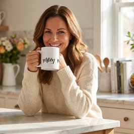 Taza De Café Mamá Estableció Chic Elegante Personalizado Año