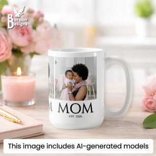 Taza De Café Mamá Estableció Clásicos Caps Blanco Foto