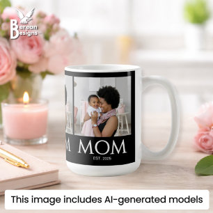 Taza De Café Mamá Estableció Clásicos Caps Negro Foto
