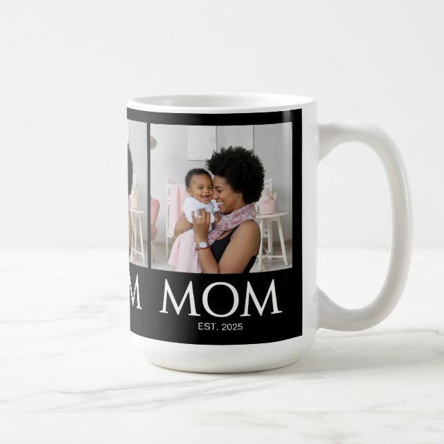 Taza De Café Mamá Estableció Clásicos Caps Negro Foto (Derecha)