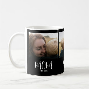 Taza De Café Mamá Estableció Escritura Moderna Negra 3 Fotos
