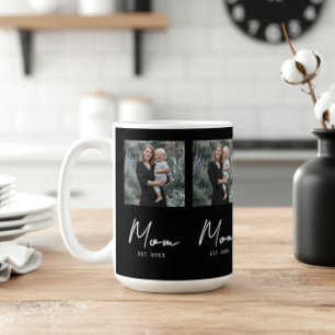 Taza De Café Mamá Estableció Escritura Negra Repetir Foto