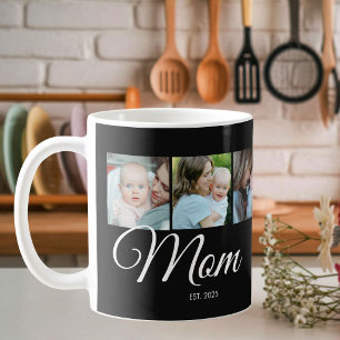 Taza De Café Mamá Estableció Guión Negro 3 Foto Regalo