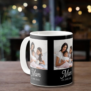 Taza De Café Mamá Estableció Guión Negro Foto