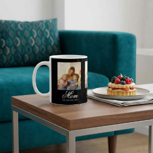 Taza De Café Mamá Estableció Letra Elegante Negra 3 Foto