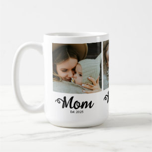 Taza De Café Mamá Estableció Moderno Script Negrita Blanco 3 Fo