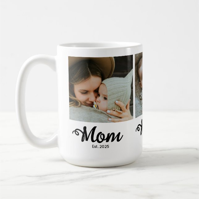 Taza De Café Mamá Estableció Moderno Script Negrita Blanco 3 Fo (Izquierda)