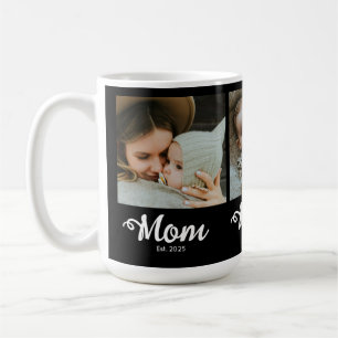 Taza De Café Mamá Estableció Moderno Script Negrita Negro 3 Fot
