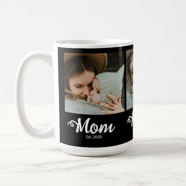Taza De Café Mamá Estableció Moderno Script Negrita Negro 3 Fot (Izquierda)