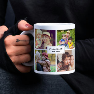 Taza De Café Mama Estableció Regalo de Collage de Fotos del Año