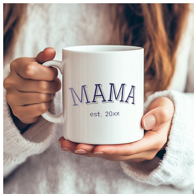 Taza De Café Mama estableció ☕️ regalo de Día de la Madre perso (Mama Established ☕️ Personalized Mothers Day Gift Coffee Mug)
