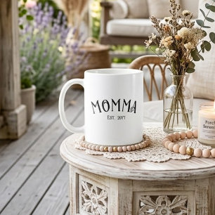 Taza De Café Mamá Estableció Regalo Negro Blanco Nuevo Para Mam