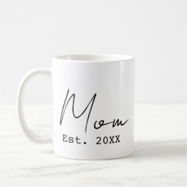 Taza De Café Mamá Estableció Simple Escritura Elegante Nueva Ma