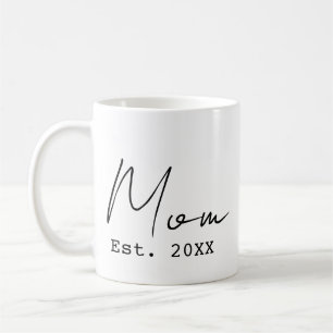 Taza De Café Mamá Estableció Simple Escritura Elegante Nueva Ma