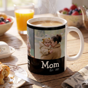 Taza De Café Mamá Estableció Texto Negrita Divertido 3 Foto Neg