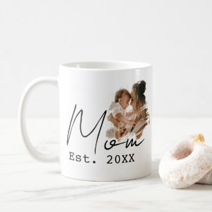 Taza De Café Mamá Estableció Un Simple Guión Foto Personalizada