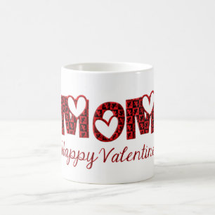 Taza De Café Mamá Feliz San Valentín Cute Tipografía Cupido