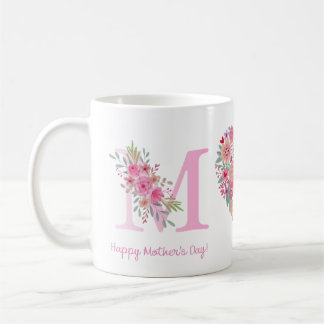 Taza De Café Mamá flor corazón Feliz Día de la Madre Mug
