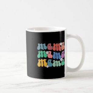 Taza De Café Mama Floral Groovy Mamá vive el día de la madre