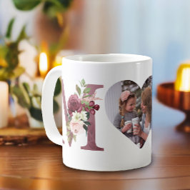 Taza De Café Mamá Floral Heart Photo Botanical