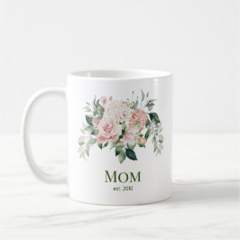 Taza De Café Mamá floral rosa de Rubor